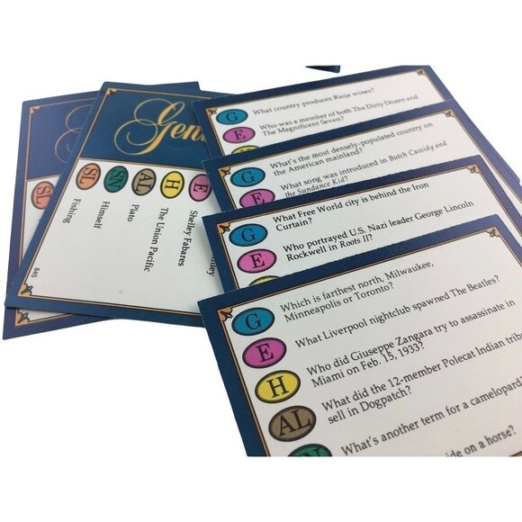 Trivial Pursuit Genius Edition Blue Cards Random Replacement or Craft Lot 50 mq - Picture 3 of 10